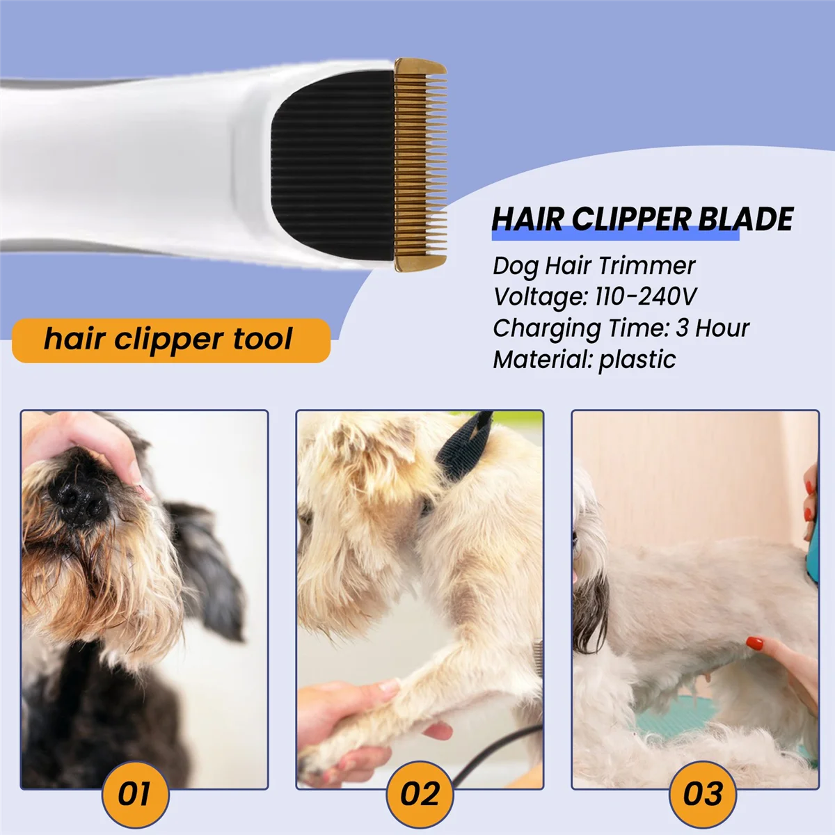 ABKR Professional Pet Scissors Electric Hair Clipper Trimmer Dogs Cutting Machine Ceramic Titanium Knife for RFCD-9100 9600