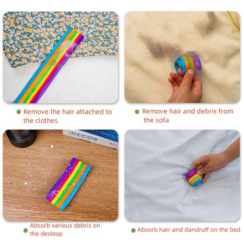 Rainbow Lint Roller Pet Hair Remover Stress Relief Toy Decompression Gadget Replacement Sheets for Luxury Gift Fur Cleaning Tool