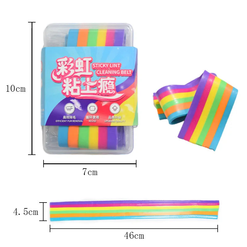 Rainbow Lint Roller Pet Hair Remover Stress Relief Toy Decompression Gadget Replacement Sheets for Luxury Gift Fur Cleaning Tool