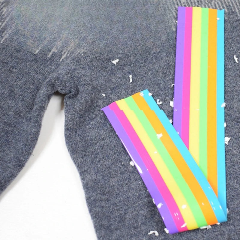Rainbow Lint Roller Pet Hair Remover Stress Relief Toy Decompression Gadget Replacement Sheets for Luxury Gift Fur Cleaning Tool